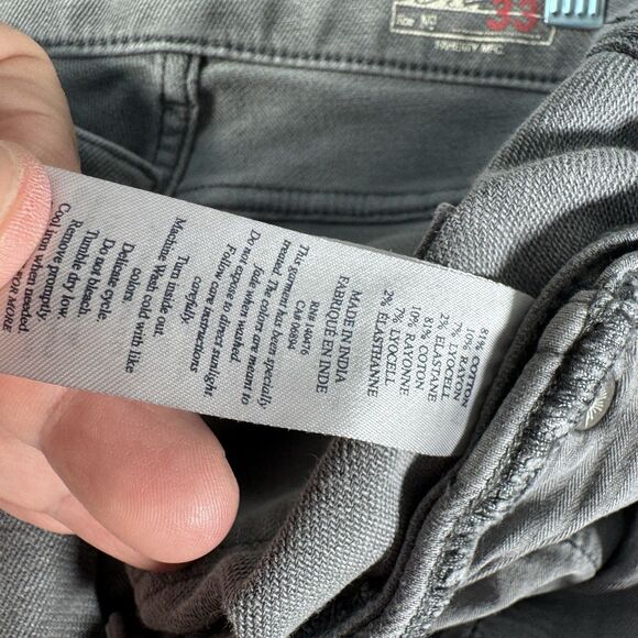 Faherty Stretch Terry 5-Pocket Pants Mens 33x30 Gray Performance Stretch - Picture 11 of 16